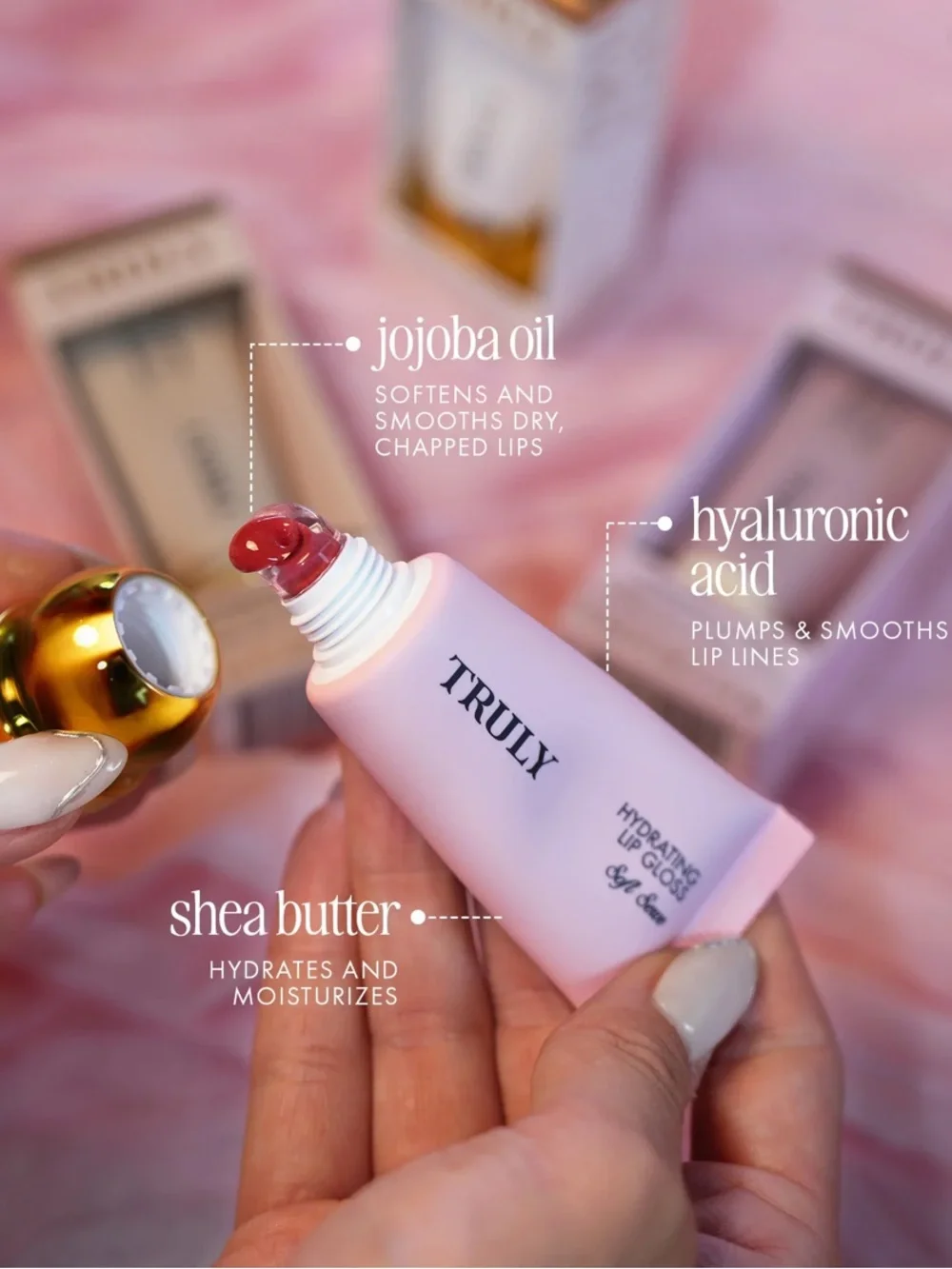 TRULY Glazed Donut Hydrating Lip Gloss Hyaluronic Shea Butter NIB